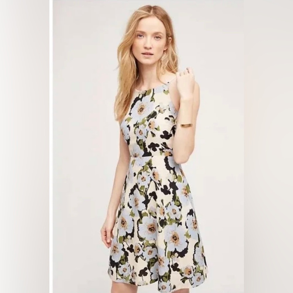 ANTHROPOLOGIE Maeve Floral Halter Dress in Size large